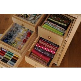 Tiroirs rangement coupons tissus boutons et bobines