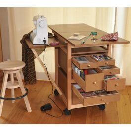 Petit meuble atelier couture table découpe et tiroirs