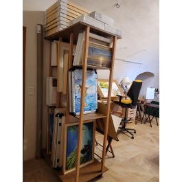 meuble atelier rangement chassis et tableaux ardèche Christine