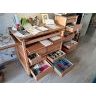 Meuble atelier et colonne la Baule Escoublac tiroirs ouverts crayons