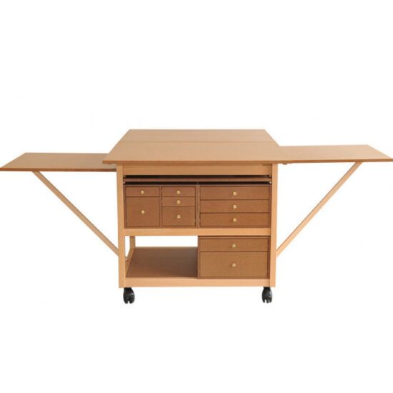 Table couture avec tiroirs de rangement