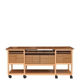 Table atelier bois travail cuir