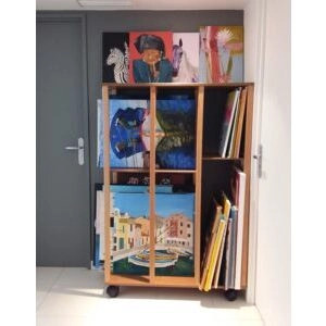 Le chariot de rangement de toiles 154 cm avec 3 tablettes