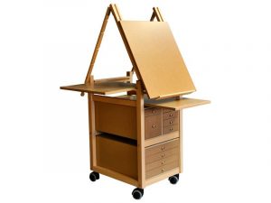 petit meuble chevalet avec tiroirs auboi tout pupitres dépliés