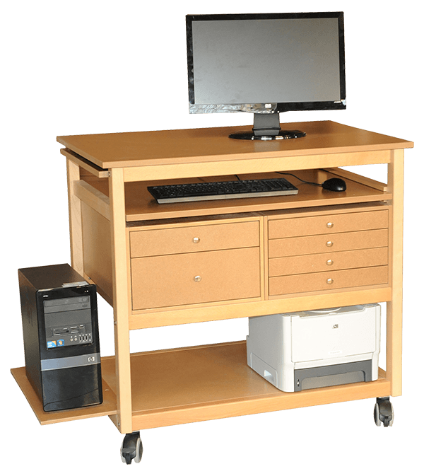 Petit Bureau Informatique Avec Roues,Mobile Bureau D'ordinateur