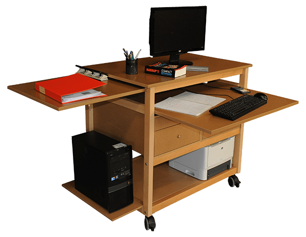 Le bureau informatique - Meuble de rangement en bois