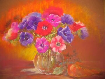 peinture à l'huile bouquets de fleurs gambais