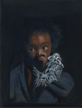 Martial Becquart peinture l'Enfant suçant son pouce