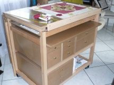 Meuble atelier patchwork table découpe fermée Socx
