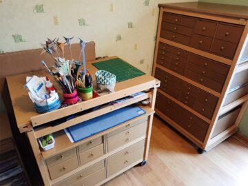 Commode tiroirs rangement et meuble atelier scrapbooking Orcines