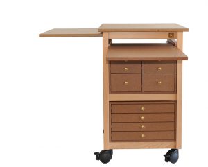 Petit bureau 10 tiroirs boutons lentilles
