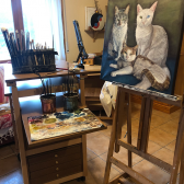 Peinture à l'huile sur chevalet Auboi Tuixent Espagne